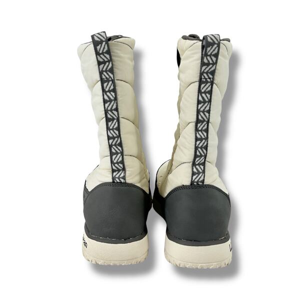 L.L. Bean Ultralight Quilted Insulated Boots Womens Size 8 White Gray Insulated - Picture 4 of 8